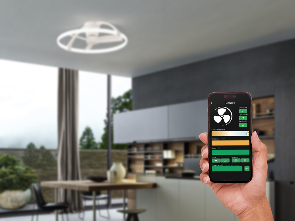 専用アプリでシーリングファン ライトを操作