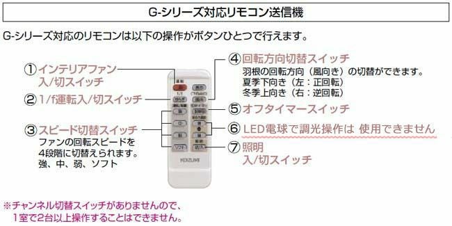 49KE0102- DCモーターファン用【予備】リモコン Gシリーズ 49KE0102